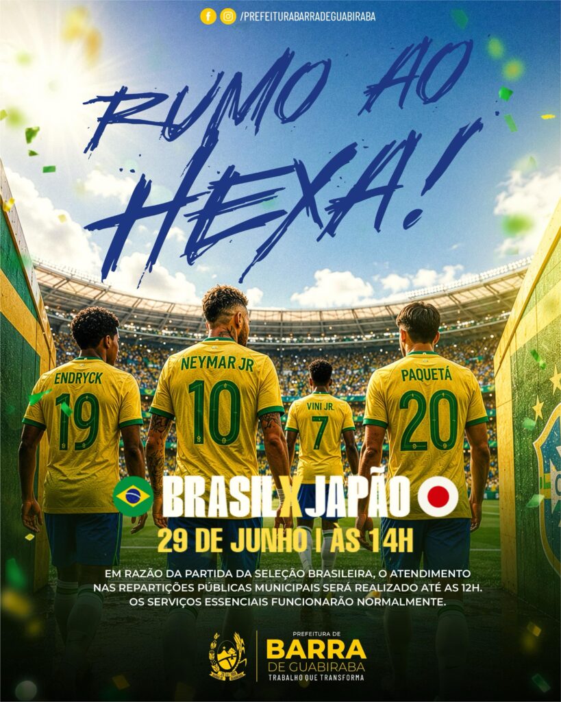 É dia de torcer pela seleção !Lembramos que, em razão da partida, o expedient…
