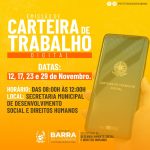 A PREFEITURA MUNICIPAL ATRAVÉS DA SECRETARIA DE DESENVOLVIMENTO SOCIAL E DIREITOS HUMANOS, ESTÁ REALIZANDO O SERVIÇO DE EMISSÃO DE CARTEIRA DE TRABALHO DIGITAL.