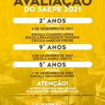 ATENÇÃO ESTUDANTES, NOS DIAS 6 E 7 DE DEZEMBRO ACONTECERÁ A AVALIAÇÃO DO SAEPE 2021.