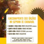 🎭 Funcionamento dos órgãos municipais no Carnaval 🎭