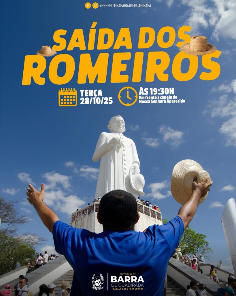 Saída dos Romeiros!A Prefeitura de Barra de Guabiraba convida toda a população…