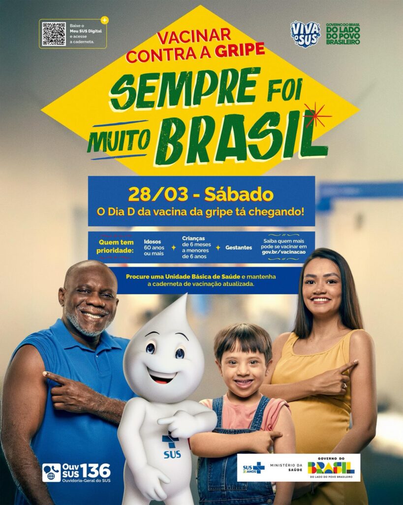 Vacinar contra a gripe sempre foi muito Brasil !Cuidar da saúde também é um g…