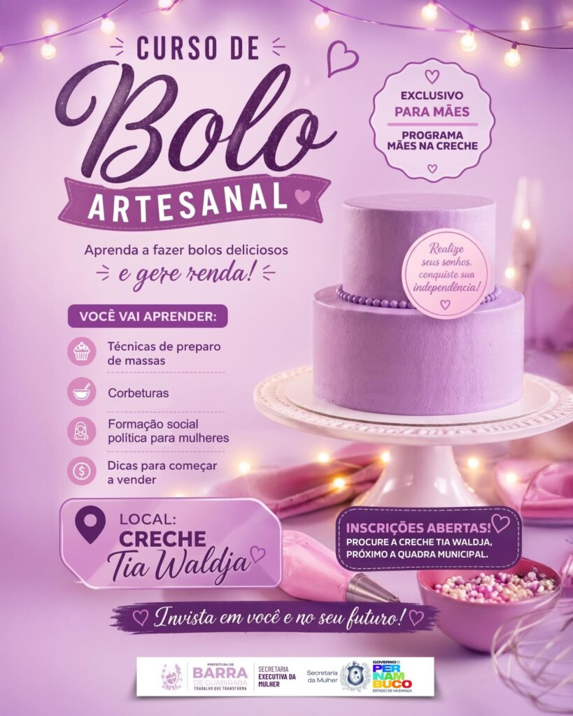 Mais uma oportunidade para aprender, se qualificar e gerar renda.A Prefeitura…